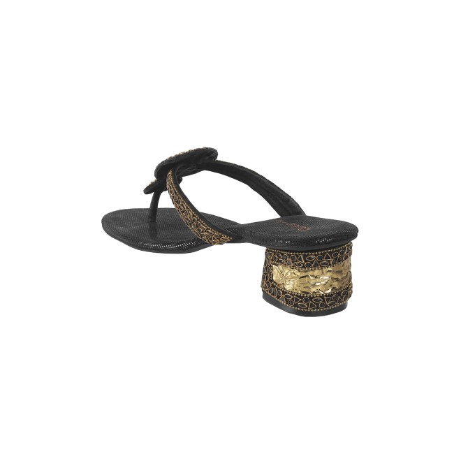 Cheemo Women Black Ethnic Slip Ons (SKU: 92-196-11-36)