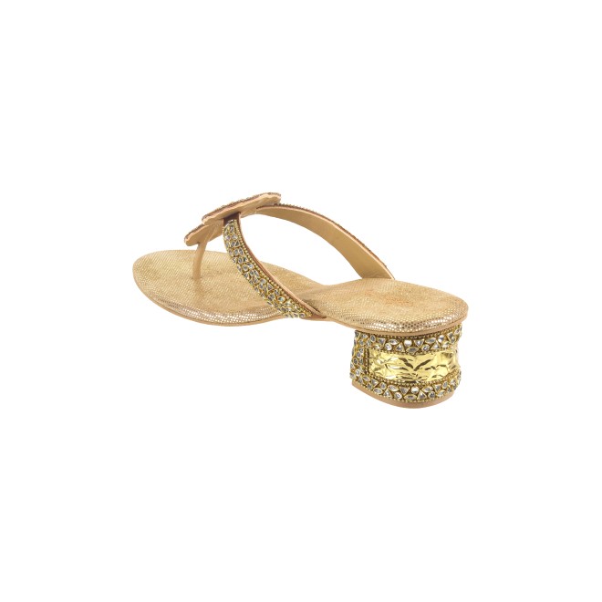 Cheemo Women Antic-gold Ethnic Slip Ons (SKU: 92-196-28-36)