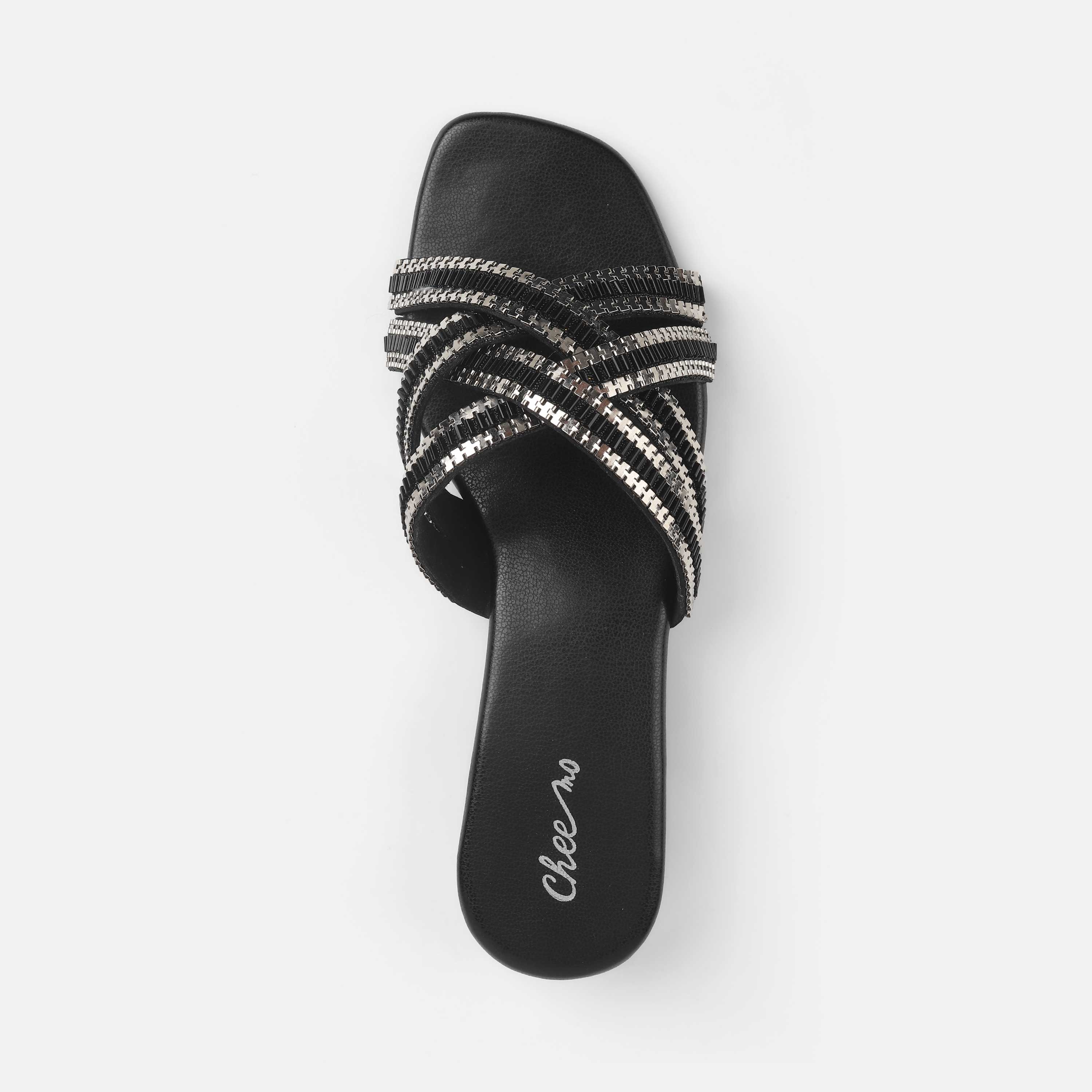 Cheemo Women Black Casual Slip Ons (SKU: 92-198-11-37)