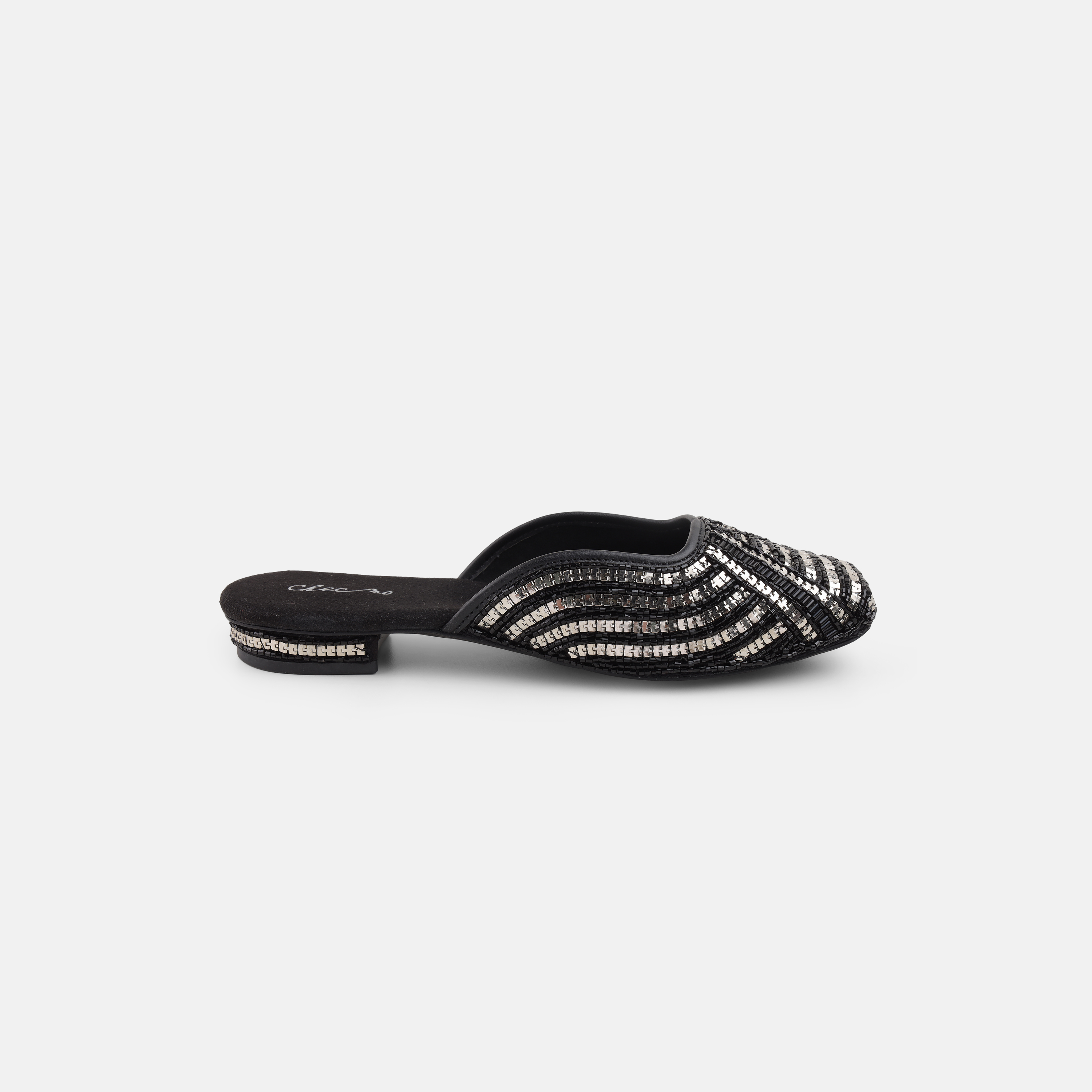 Cheemo Women Black Ethnic Slip Ons (SKU: 92-199-11-37)
