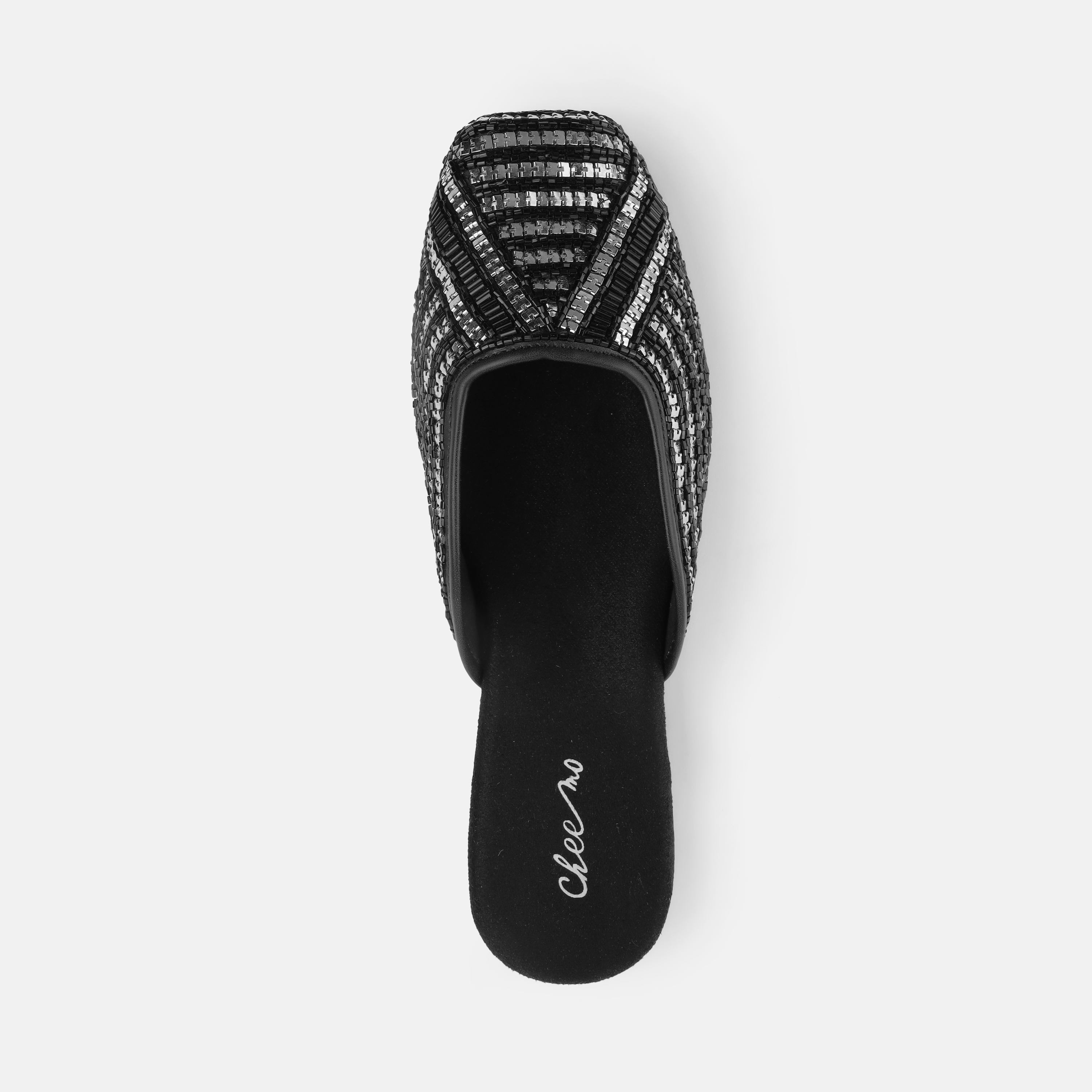 Cheemo Women Black Ethnic Slip Ons (SKU: 92-199-11-37)