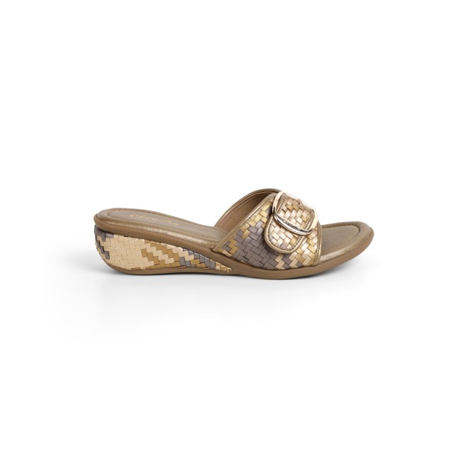 Cheemo Women Antic-gold Casual Slip Ons (SKU: 92-200-28-37)