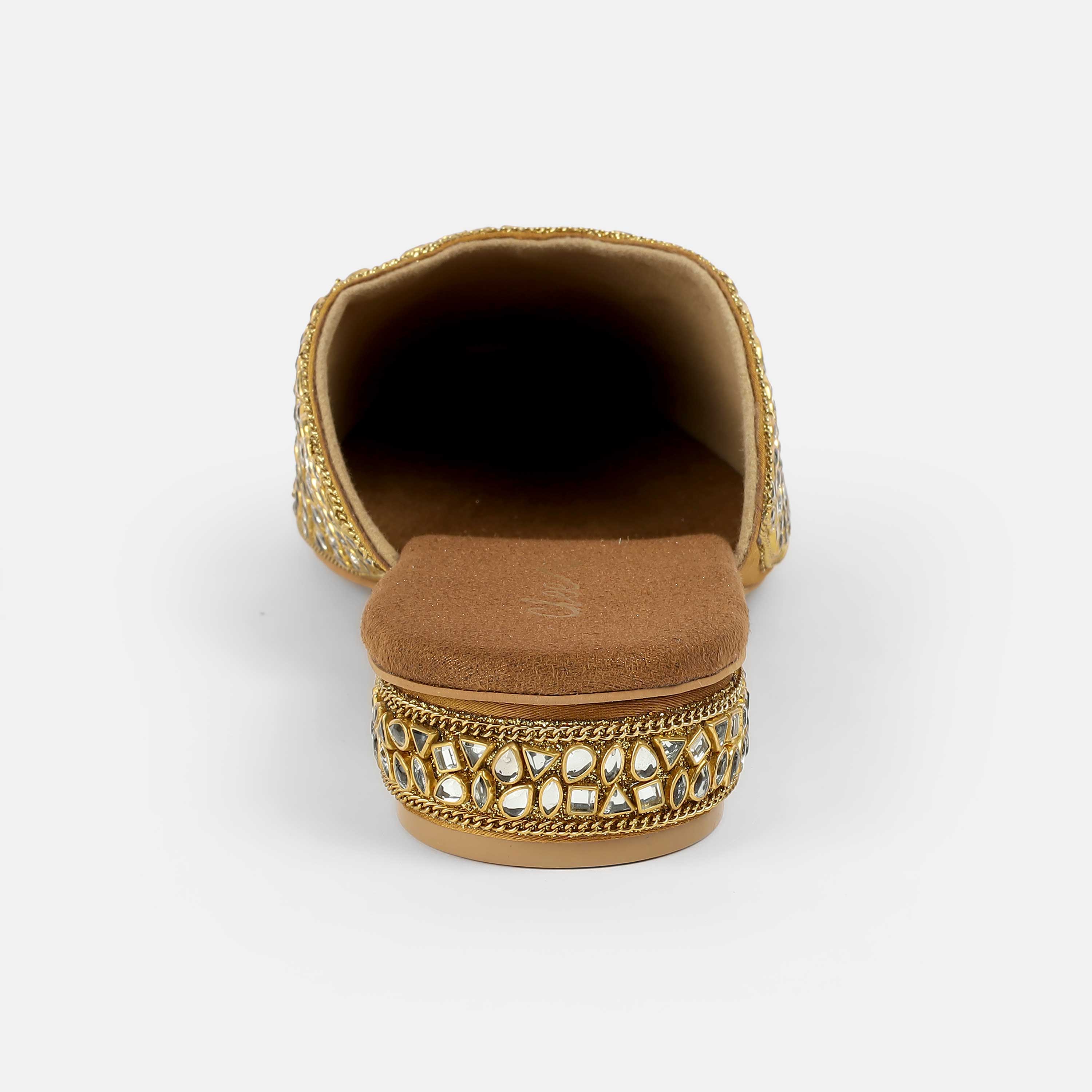 Cheemo Women Antic-gold Wedding Slip Ons (SKU: 92-203-28-37)