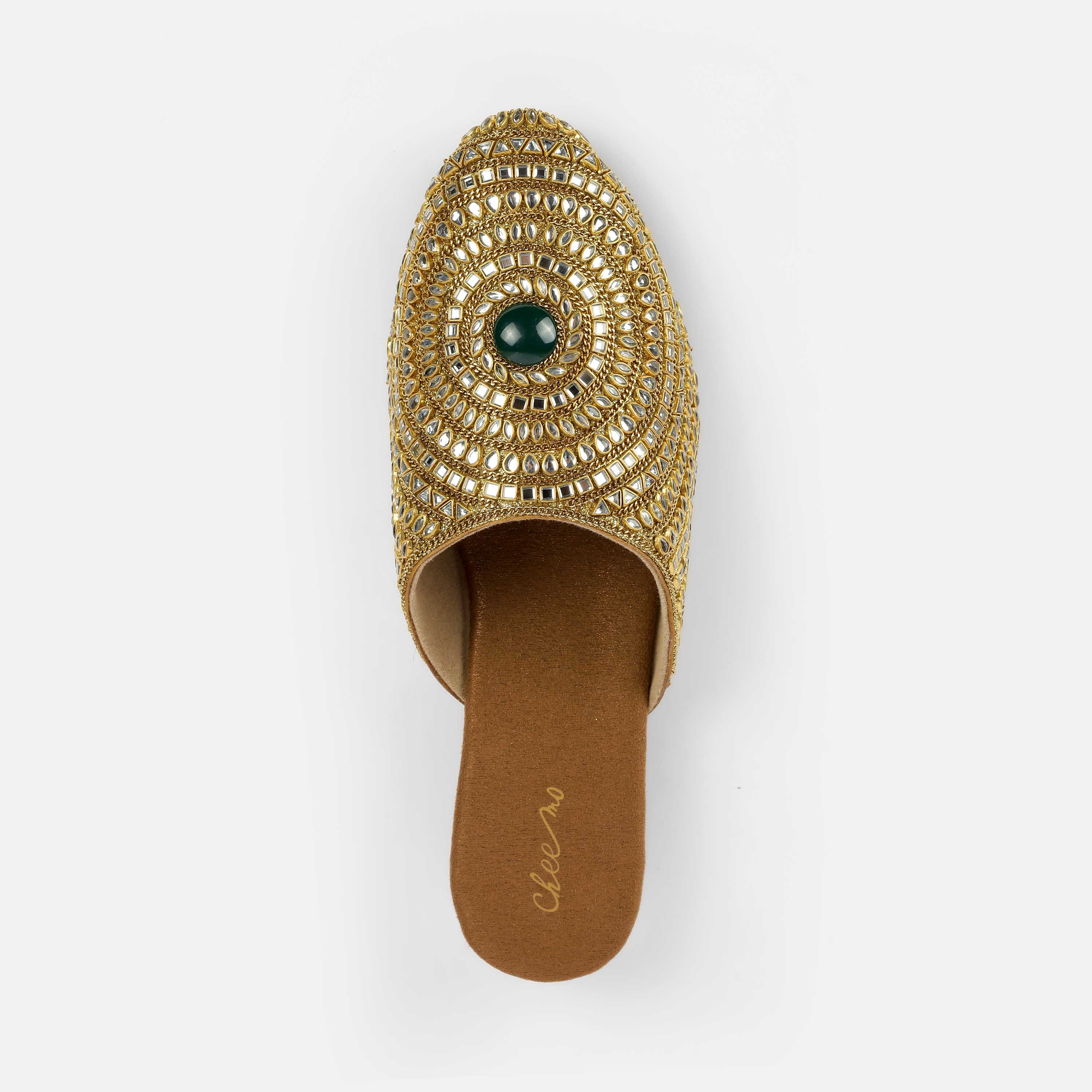 Cheemo Women Antic-gold Wedding Slip Ons (SKU: 92-203-28-37)