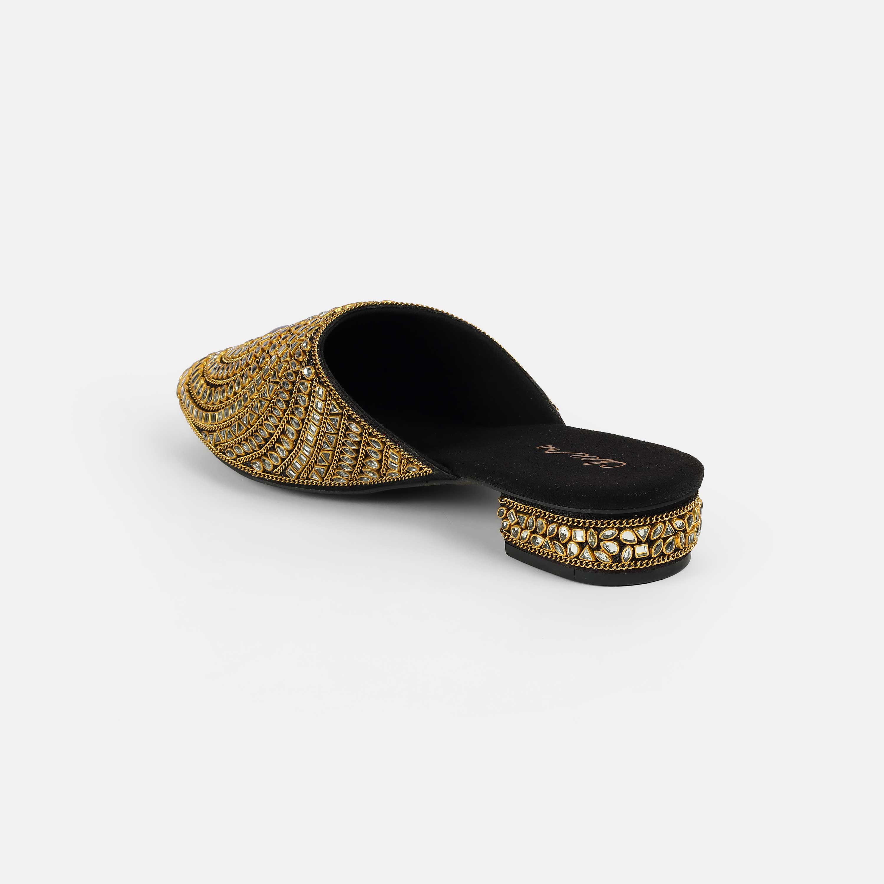 Cheemo Women Black Wedding Slip Ons (SKU: 92-203-11-37)