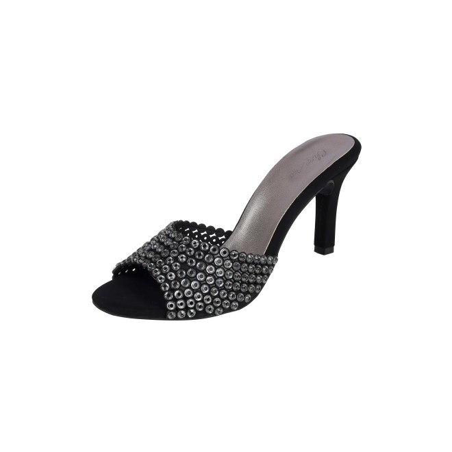 Cheemo Women Black Party Slip Ons (SKU: 92-215-11-36)