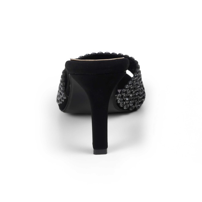 Cheemo Women Black Party Slip Ons (SKU: 92-215-11-36)