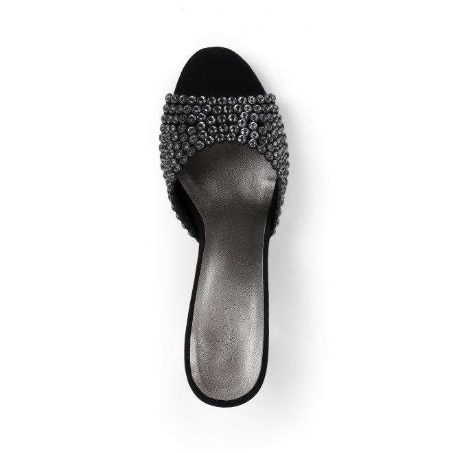 Cheemo Women Black Party Slip Ons (SKU: 92-215-11-36)