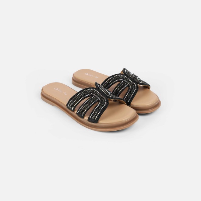 Cheemo Women Black Casual Slippers (SKU: 92-226-11-37)
