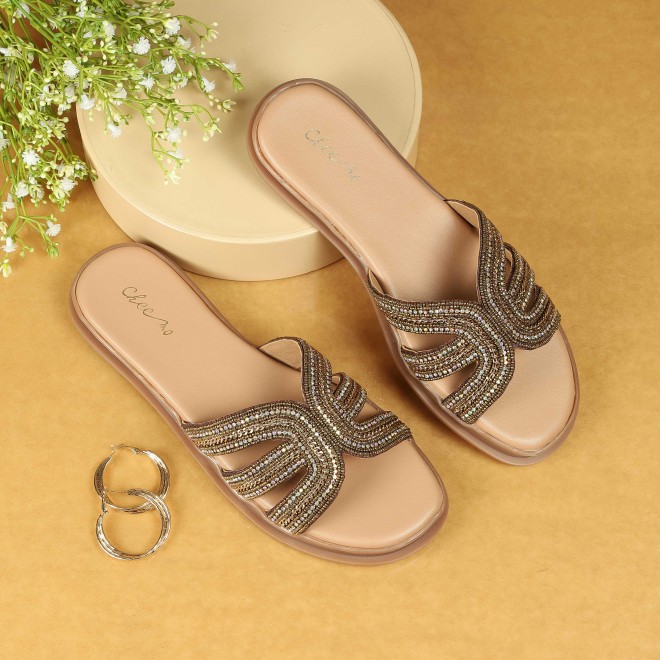 Cheemo Women Antic-gold Casual Slippers