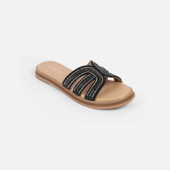 Cheemo Women Black Casual Slippers (SKU: 92-226-11-37)