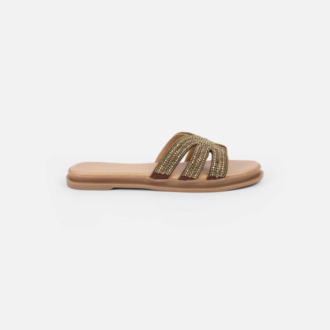 Cheemo Women Antic-gold Casual Slippers (SKU: 92-226-28-37)