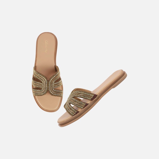 Cheemo Women Antic-gold Casual Slippers (SKU: 92-226-28-37)