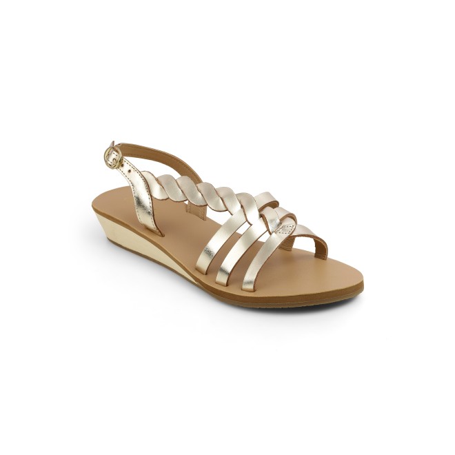 Cheemo Women Gold Casual Sandals (SKU: 92-227-15-39)