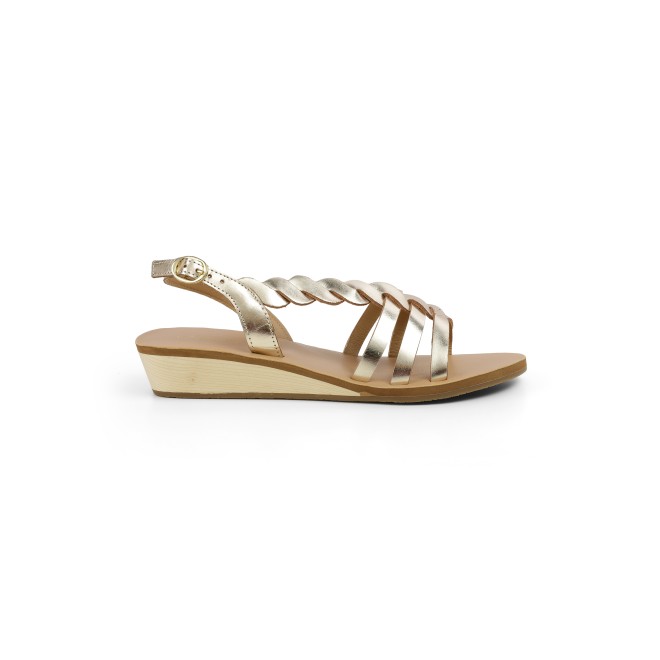 Cheemo Women Gold Casual Sandals (SKU: 92-227-15-39)