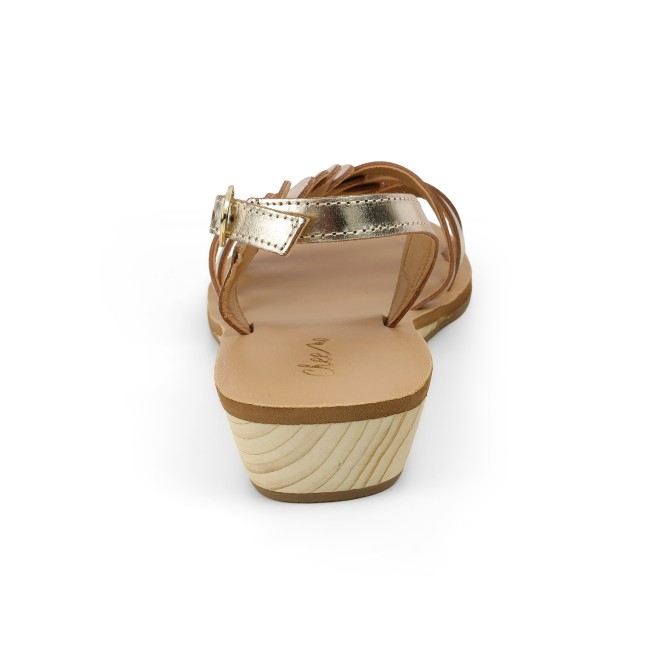 Cheemo Women Gold Casual Sandals (SKU: 92-227-15-39)
