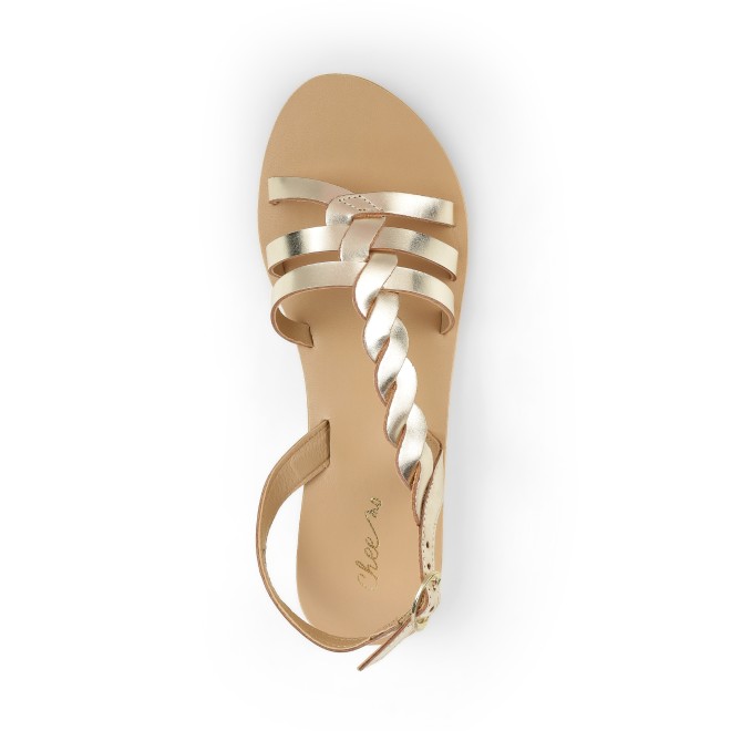 Cheemo Women Gold Casual Sandals (SKU: 92-227-15-39)