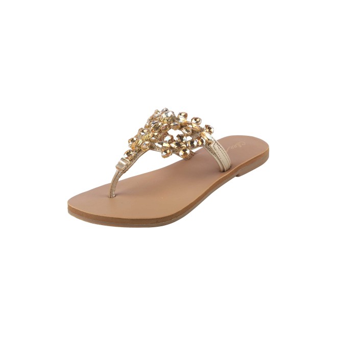 Cheemo Women Gold Casual Slippers (SKU: 92-228-15-37)
