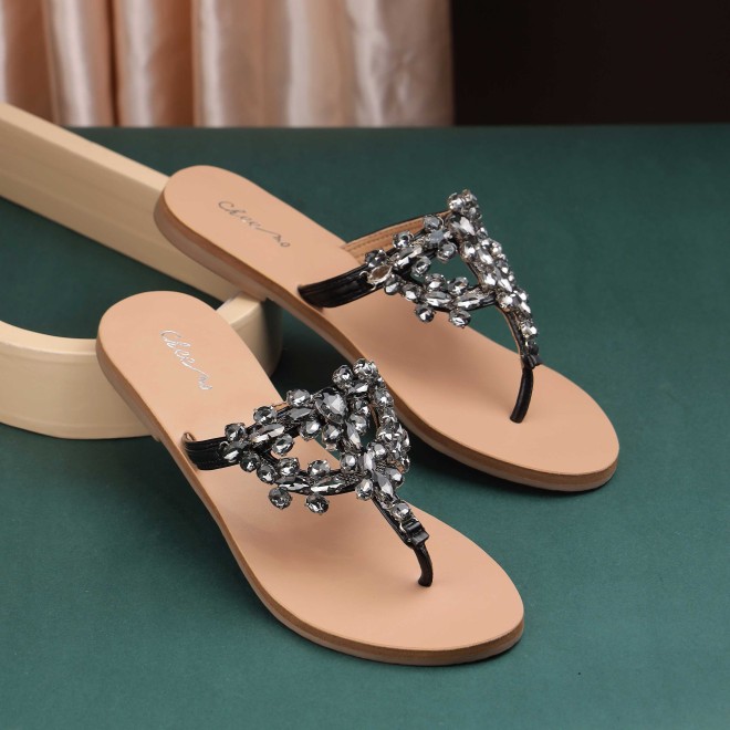 Cheemo Women Black Casual Slippers
