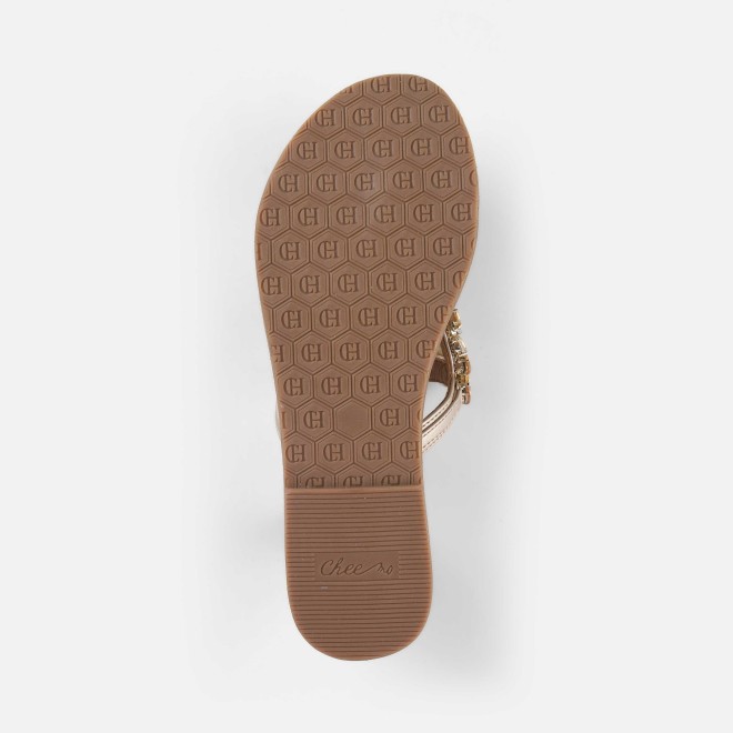 Cheemo Women Gold Casual Slippers (SKU: 92-228-15-37)