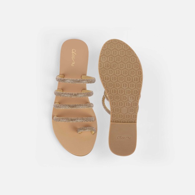 Cheemo Women Antic-gold Casual Slippers (SKU: 92-231-28-36)