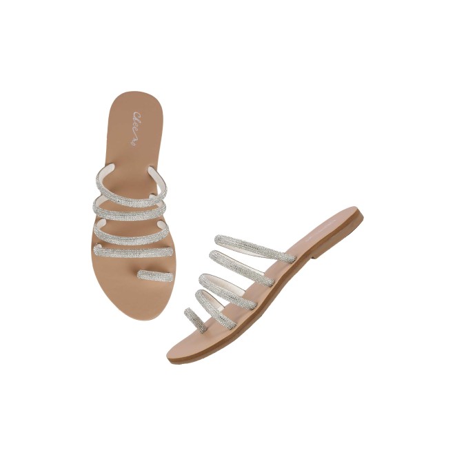 Cheemo Women Silver Casual Slippers (SKU: 92-231-27-36)