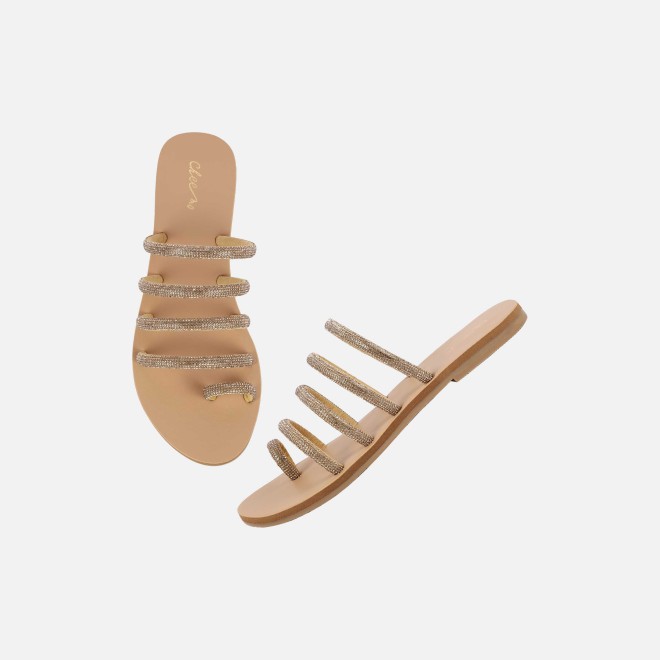 Cheemo Women Antic-gold Casual Slippers (SKU: 92-231-28-36)