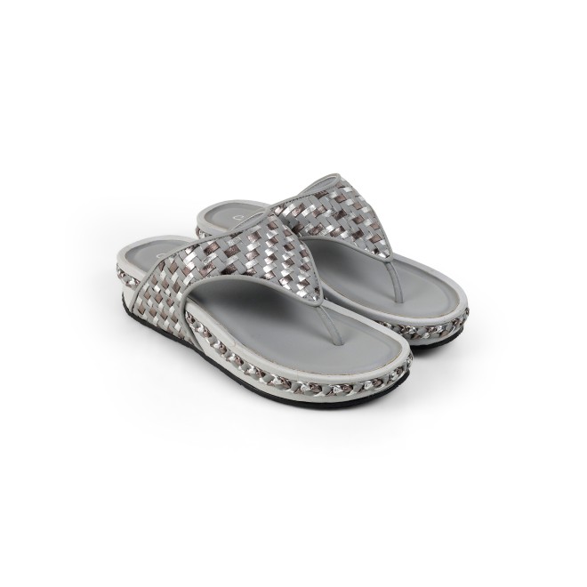 Cheemo Women Gun-metal Casual Slippers (SKU: 92-245-29-37)