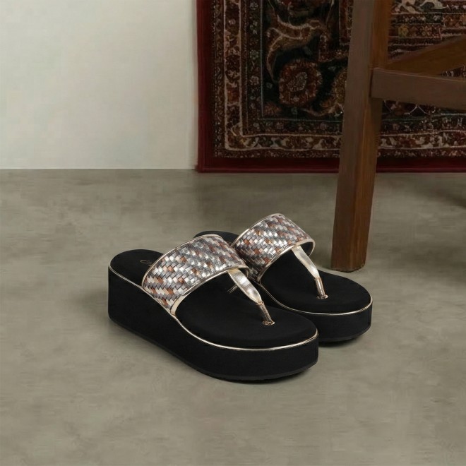 Cheemo Women Gun-metal Casual Slip Ons