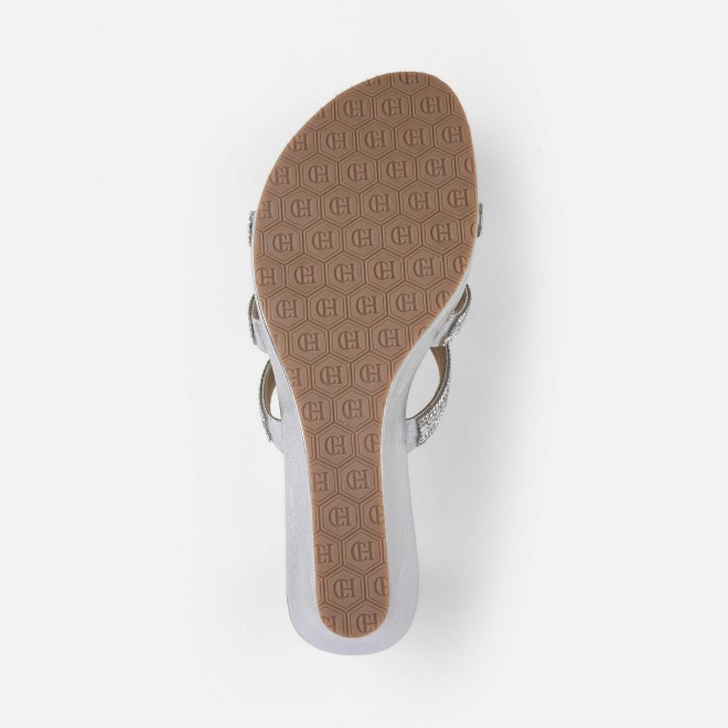 Cheemo Women Silver Party Slip Ons (SKU: 92-259-27-36)