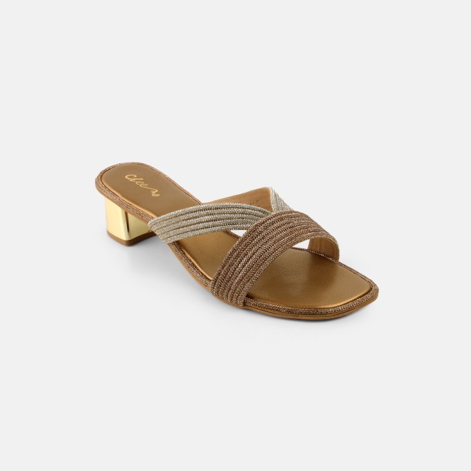 Cheemo Women Antic-gold Ethnic Slip Ons (SKU: 92-260-28-36)