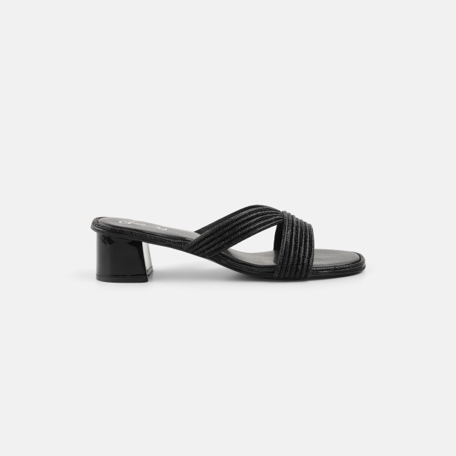 Cheemo Women Black Ethnic Slip Ons (SKU: 92-260-11-37)