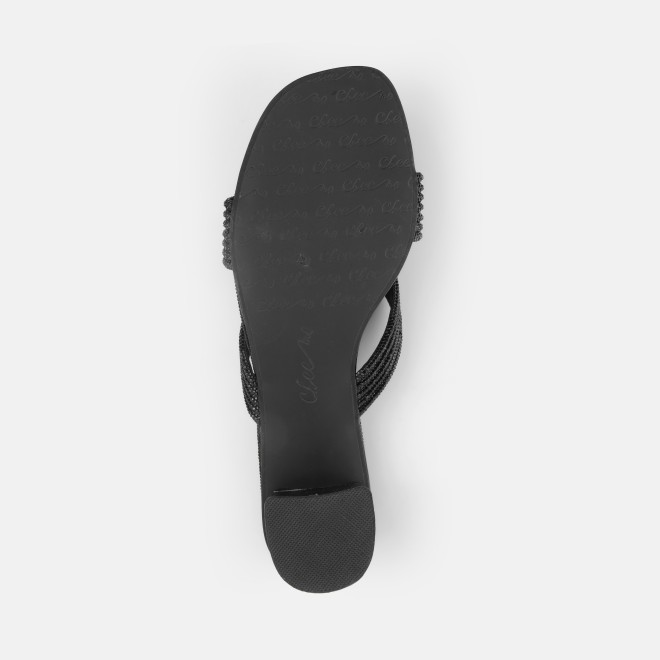 Cheemo Women Black Ethnic Slip Ons (SKU: 92-260-11-37)