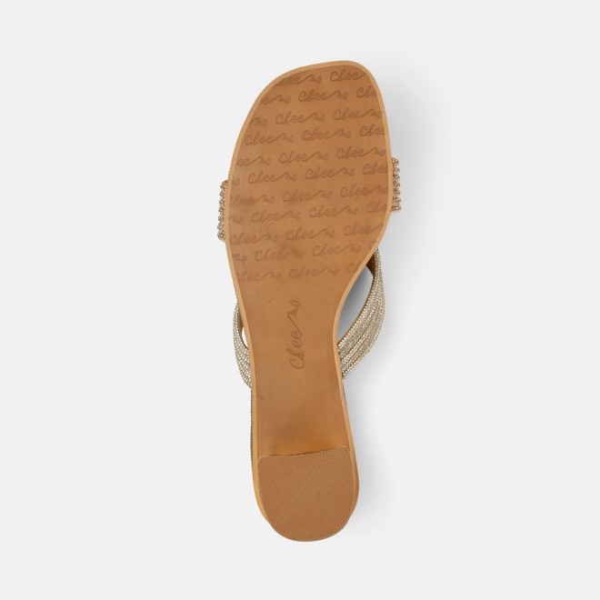 Cheemo Women Antic-gold Ethnic Slip Ons (SKU: 92-260-28-36)