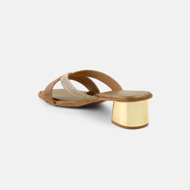 Cheemo Women Antic-gold Ethnic Slip Ons (SKU: 92-260-28-36)