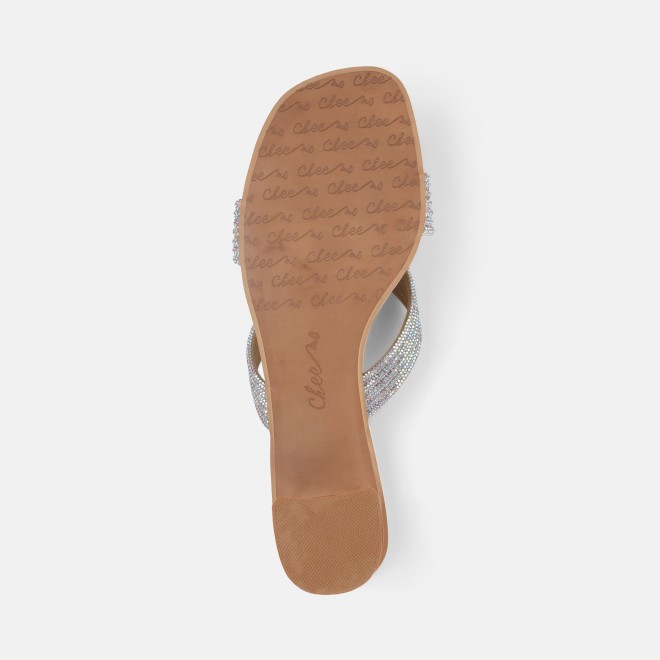 Cheemo Women Silver Ethnic Slip Ons (SKU: 92-260L-27-42)