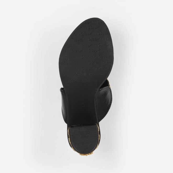 Cheemo Women Black Ethnic Slip Ons (SKU: 92-261-11-37)