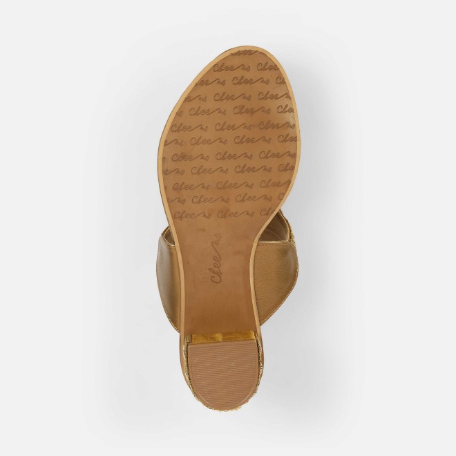 Cheemo Women Antic-gold Ethnic Slip Ons (SKU: 92-261-28-36)