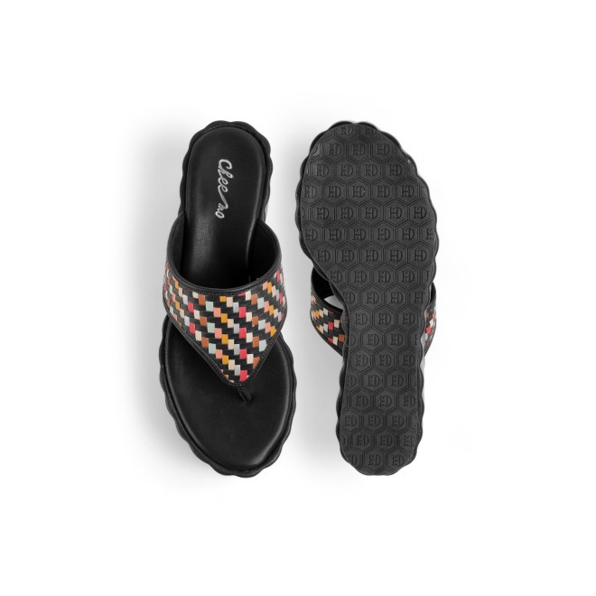 Cheemo Women Black Casual Slippers (SKU: 92-263-11-37)