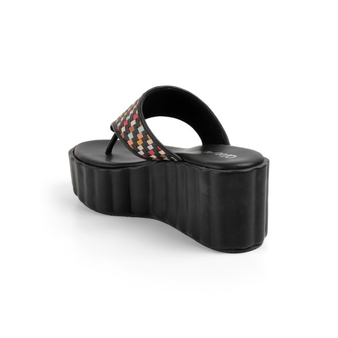 Cheemo Women Black Casual Slippers (SKU: 92-263-11-37)