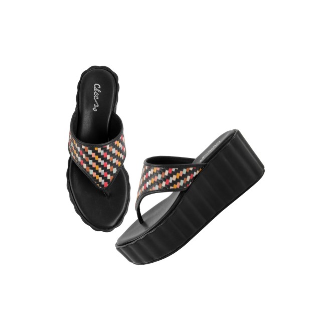Cheemo Women Black Casual Slippers (SKU: 92-263-11-37)