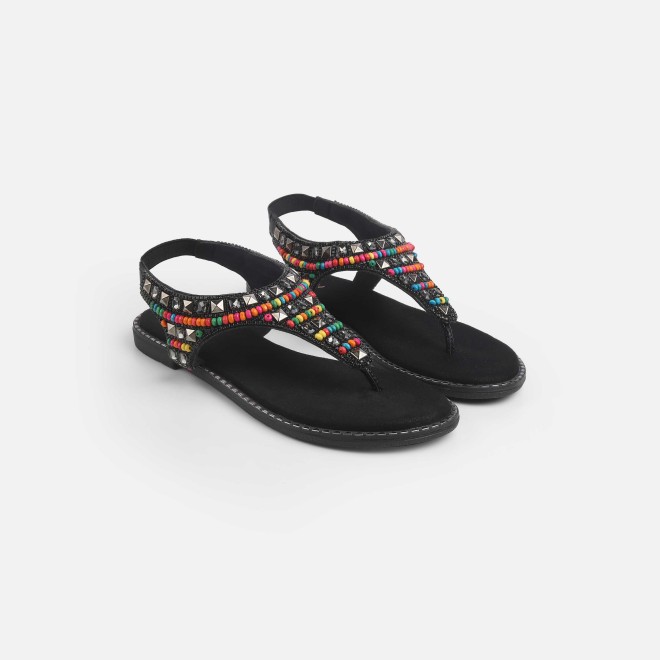 Cheemo Women Black Ethnic Sandals (SKU: 92-278-11-37)