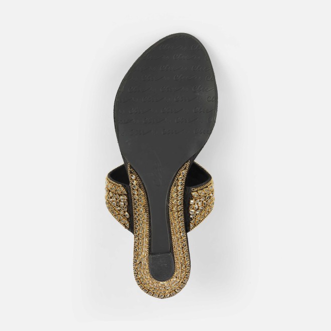 Cheemo Women Black Ethnic Slip Ons (SKU: 92-283-11-36)