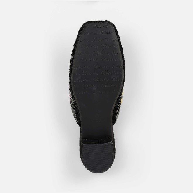 Cheemo Women Black Ethnic Slip Ons (SKU: 92-284-11-39)