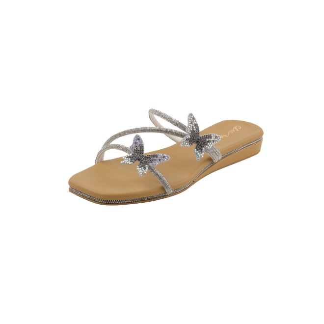 Cheemo Women Silver Casual Slip Ons (SKU: 92-291-27-36)