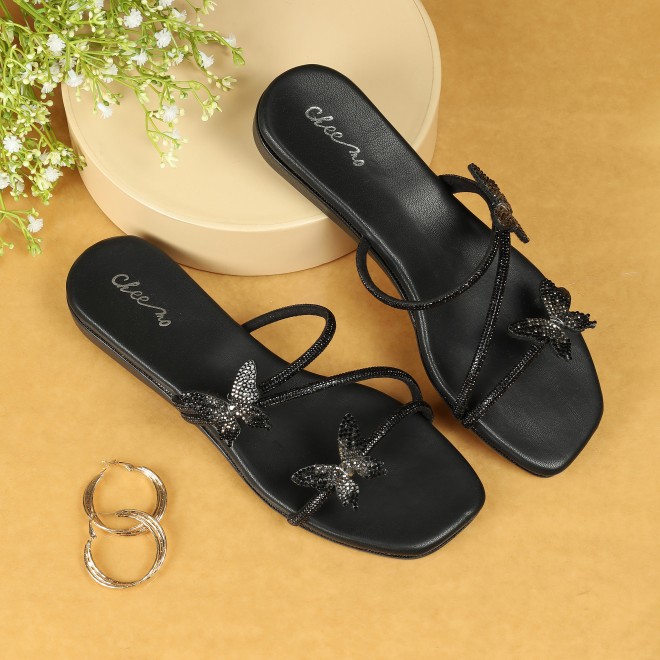 Women Black Casual Slip Ons