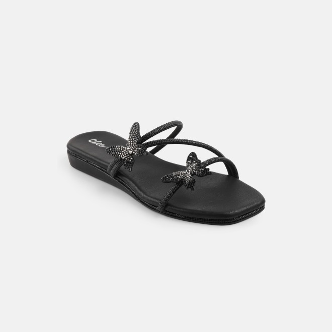 Cheemo Women Black Casual Slip Ons (SKU: 92-291-11-37)