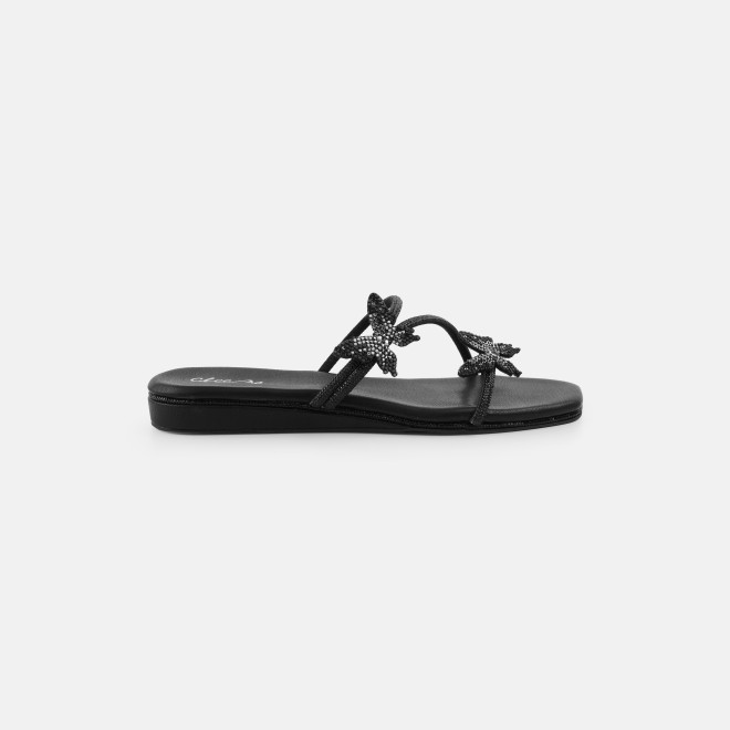 Cheemo Women Black Casual Slip Ons (SKU: 92-291-11-37)