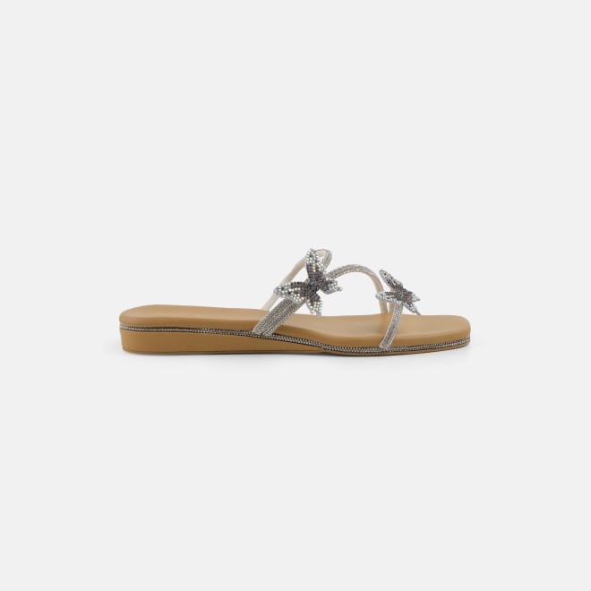 Cheemo Women Silver Casual Slip Ons (SKU: 92-291-27-36)