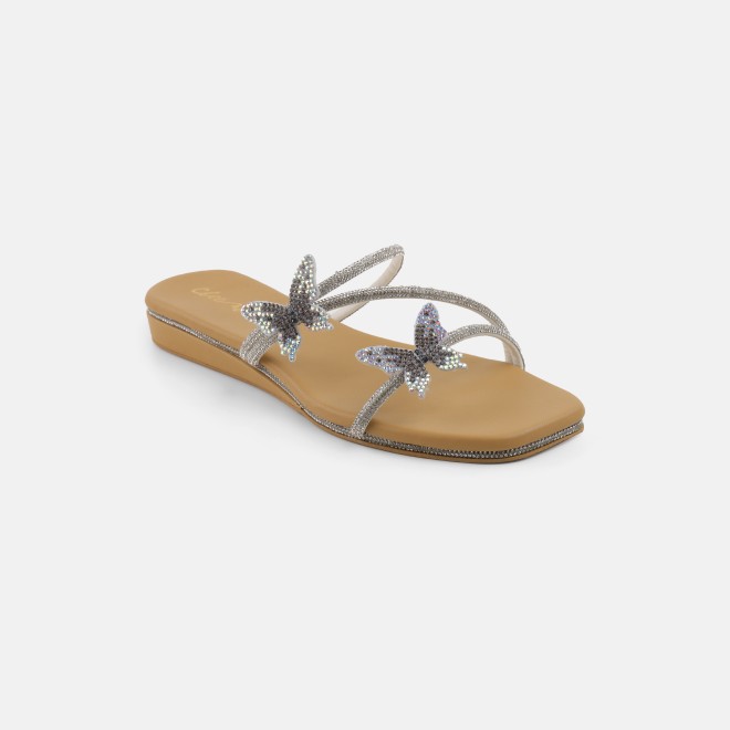 Cheemo Women Silver Casual Slip Ons